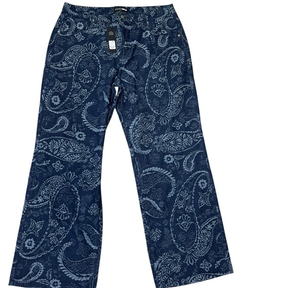 Fashion Nova Denim - Fashion Nova Blue Floral Wide-Leg Pants